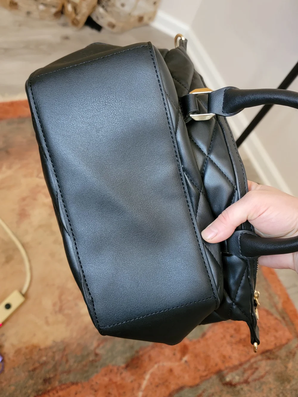 Steve Madden Black Quilted Satchel Crossbody